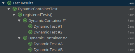 Dynamic containers and tests